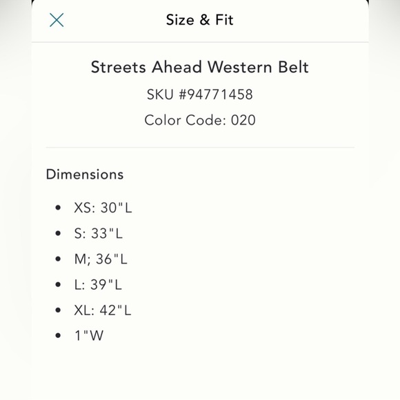 Anthropologie streets ahead western belt size XL(42”) length